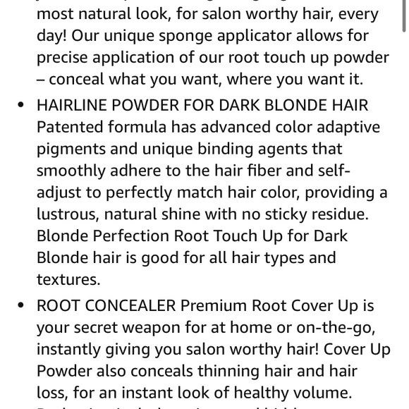 Root Touch Up  Dark Blonde Root Concealer Thinning Hair Mineral Infused Powder 2 - Picture 10 of 11
